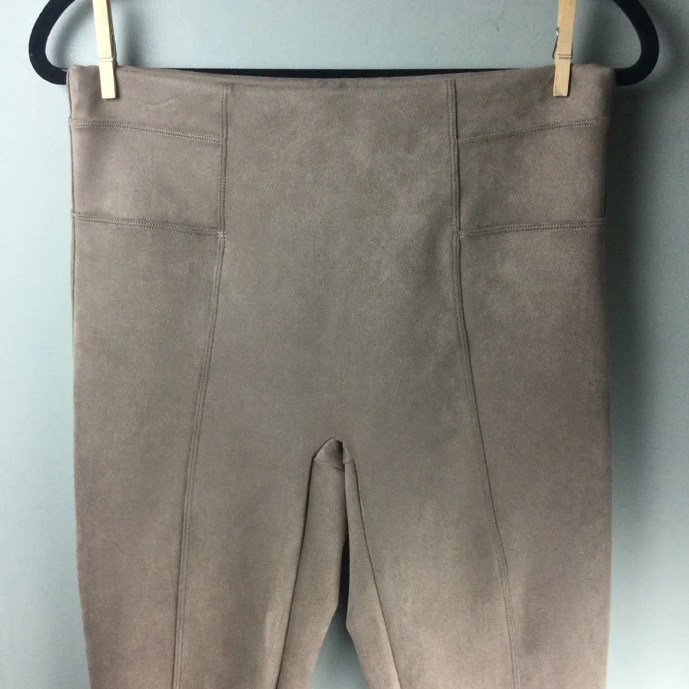 Spanx Camel Faux Suede Shaping Leggings Size Large